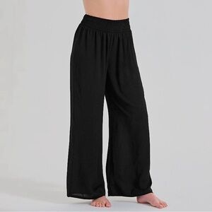 Swim wear Wide Leg Smocked Waist Pants NWT - Black 8/10